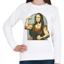 PRINTFASHION Mona Lisa kigyúrva - Női pulóver - Fehér női pulóver, kardigán