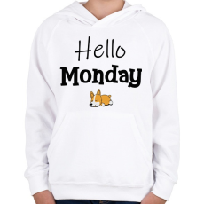 PRINTFASHION Monday - Gyerek kapucnis pulóver - Fehér