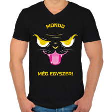 PRINTFASHION Mondd még egyszer! - Férfi V-nyakú póló - Fekete férfi póló