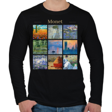 PRINTFASHION Monet - részletek - Férfi hosszú ujjú póló - Fekete férfi póló