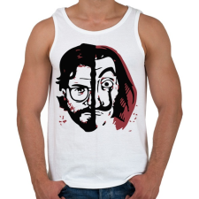 PRINTFASHION Money Heist - A Nagy Pénzrablás - La Casa de Papel - Férfi atléta - Fehér atléta, trikó