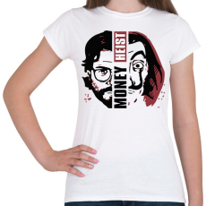 PRINTFASHION Money Heist - A Nagy Pénzrablás - La Casa de Papel - Női póló - Fehér
