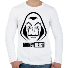 PRINTFASHION Money Heist - Férfi hosszú ujjú póló - Fehér férfi póló