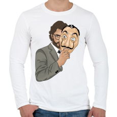 PRINTFASHION Money Heist - Férfi hosszú ujjú póló - Fehér