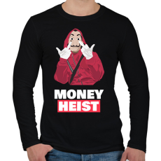 PRINTFASHION MONEY HEIST - Férfi hosszú ujjú póló - Fekete