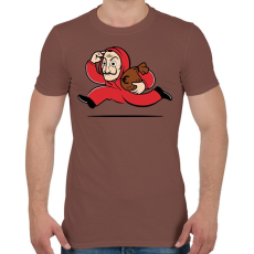 PRINTFASHION Money Heist - Férfi póló - Mogyoróbarna