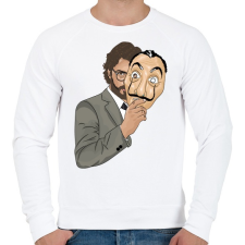 PRINTFASHION Money Heist - Férfi pulóver - Fehér férfi pulóver, kardigán