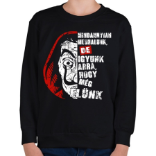 PRINTFASHION Money heist - Igyunk arra, hogy még élünk! - Gyerek pulóver - Fekete gyerek pulóver, kardigán