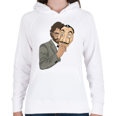 PRINTFASHION Money Heist - Női kapucnis pulóver - Fehér