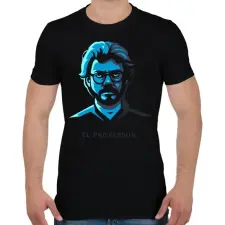 PRINTFASHION Money Heist - Professor - Férfi póló - Fekete férfi póló