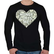 PRINTFASHION Money loves me - Férfi hosszú ujjú póló - Fekete férfi póló