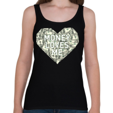 PRINTFASHION Money loves me - Női atléta - Fekete női trikó