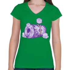 PRINTFASHION Money - Női V-nyakú póló - Zöld