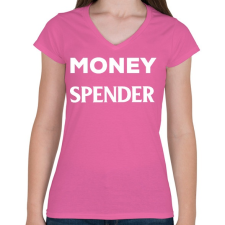 PRINTFASHION Money spender - Női V-nyakú póló - Rózsaszín női póló