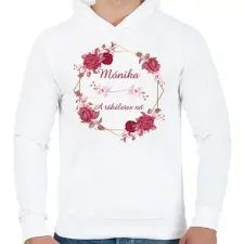 PRINTFASHION Mónika - Férfi kapucnis pulóver - Fehér férfi pulóver, kardigán