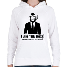 PRINTFASHION monkey boss - Női kapucnis pulóver - Fehér
