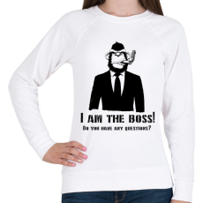 PRINTFASHION monkey boss - Női pulóver - Fehér