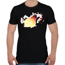 PRINTFASHION Monkey D. Luffy ütés - Férfi póló - Fekete férfi póló