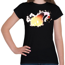 PRINTFASHION Monkey D. Luffy ütés - Női póló - Fekete női póló