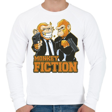 PRINTFASHION Monkey Fiction - Férfi pulóver - Fehér férfi pulóver, kardigán