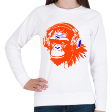 PRINTFASHION Monkey - Női pulóver - Fehér női pulóver, kardigán