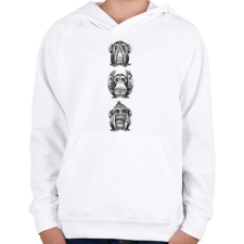 PRINTFASHION Monkeys - Gyerek kapucnis pulóver - Fehér gyerek pulóver, kardigán