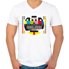 PRINTFASHION Monoscope 2 - Férfi V-nyakú póló - Fehér férfi póló