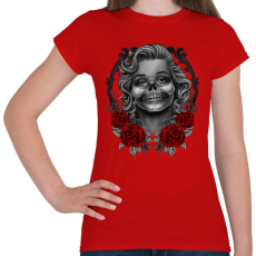 PRINTFASHION Monroses Skull - Női póló - Piros
