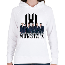 PRINTFASHION MONSTA X - Női kapucnis pulóver - Fehér női pulóver, kardigán