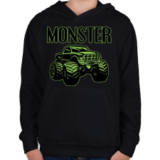 PRINTFASHION Monster - Gyerek kapucnis pulóver - Fekete gyerek pulóver, kardigán