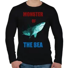 PRINTFASHION monster of the sea - Férfi hosszú ujjú póló - Fekete férfi póló