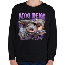 PRINTFASHION Moo Deng - Gyerek pulóver - Fekete gyerek pulóver, kardigán