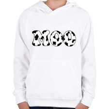 PRINTFASHION Moo - Gyerek kapucnis pulóver - Fehér gyerek pulóver, kardigán