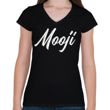 PRINTFASHION Mooji 1 - Női V-nyakú póló - Fekete női póló