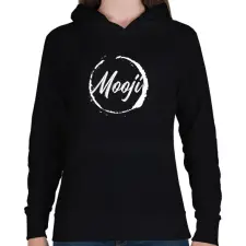 PRINTFASHION Mooji - Női kapucnis pulóver - Fekete női pulóver, kardigán