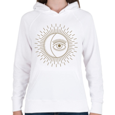 PRINTFASHION Moon&Eye - Női kapucnis pulóver - Fehér női pulóver, kardigán