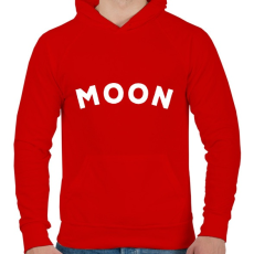 PRINTFASHION MOON - Férfi kapucnis pulóver - Piros