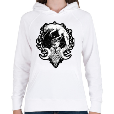 PRINTFASHION Moon fox - Női kapucnis pulóver - Fehér női pulóver, kardigán