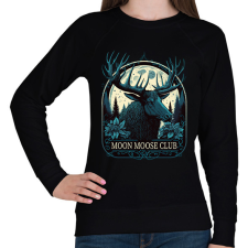 PRINTFASHION Moon Moose Club - reindeer - Női pulóver - Fekete női pulóver, kardigán