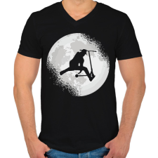 PRINTFASHION Moon scooter - Férfi V-nyakú póló - Fekete férfi póló