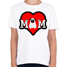 PRINTFASHION Mops mom - Gyerek póló - Fehér gyerek póló