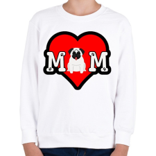 PRINTFASHION Mops mom - Gyerek pulóver - Fehér gyerek pulóver, kardigán