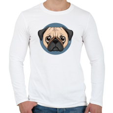 PRINTFASHION Mopsz - Férfi hosszú ujjú póló - Fehér