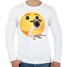 PRINTFASHION Mopsz - Férfi hosszú ujjú póló - Fehér férfi póló