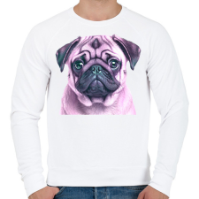 PRINTFASHION mopsz - Férfi pulóver - Fehér férfi pulóver, kardigán