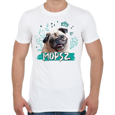 PRINTFASHION Mopsz firka - Férfi póló - Fehér