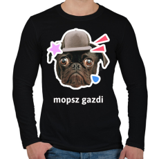PRINTFASHION mopsz gazdi 2 - Férfi hosszú ujjú póló - Fekete