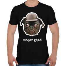 PRINTFASHION mopsz gazdi 3 - Férfi póló - Fekete férfi póló