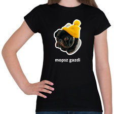 PRINTFASHION mopsz gazdi 4 - Női póló - Fekete női póló