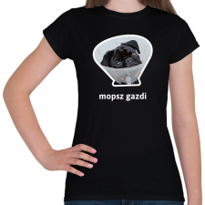 PRINTFASHION mopsz gazdi 5 - Női póló - Fekete női póló